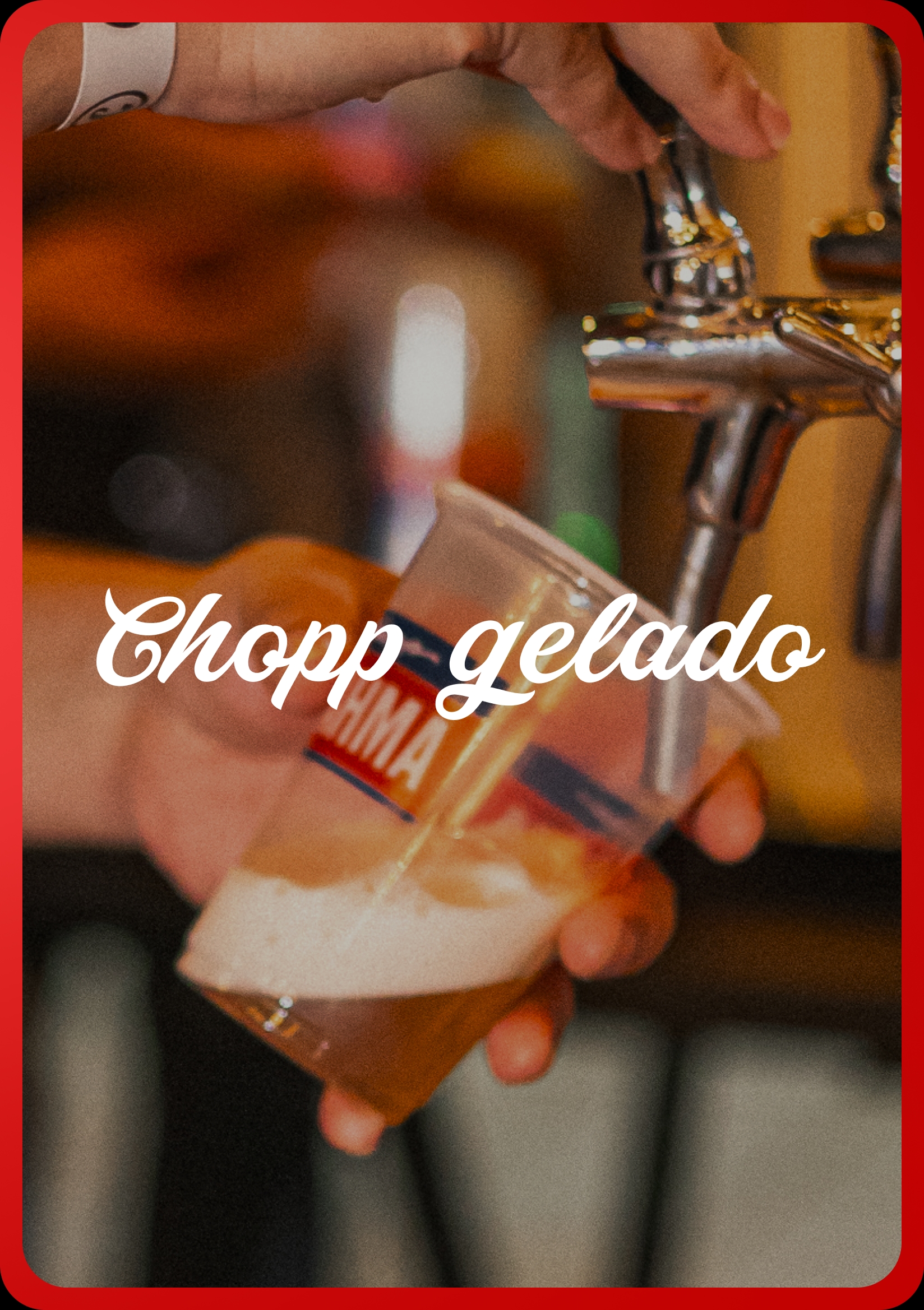 chopp gelado sendo servido